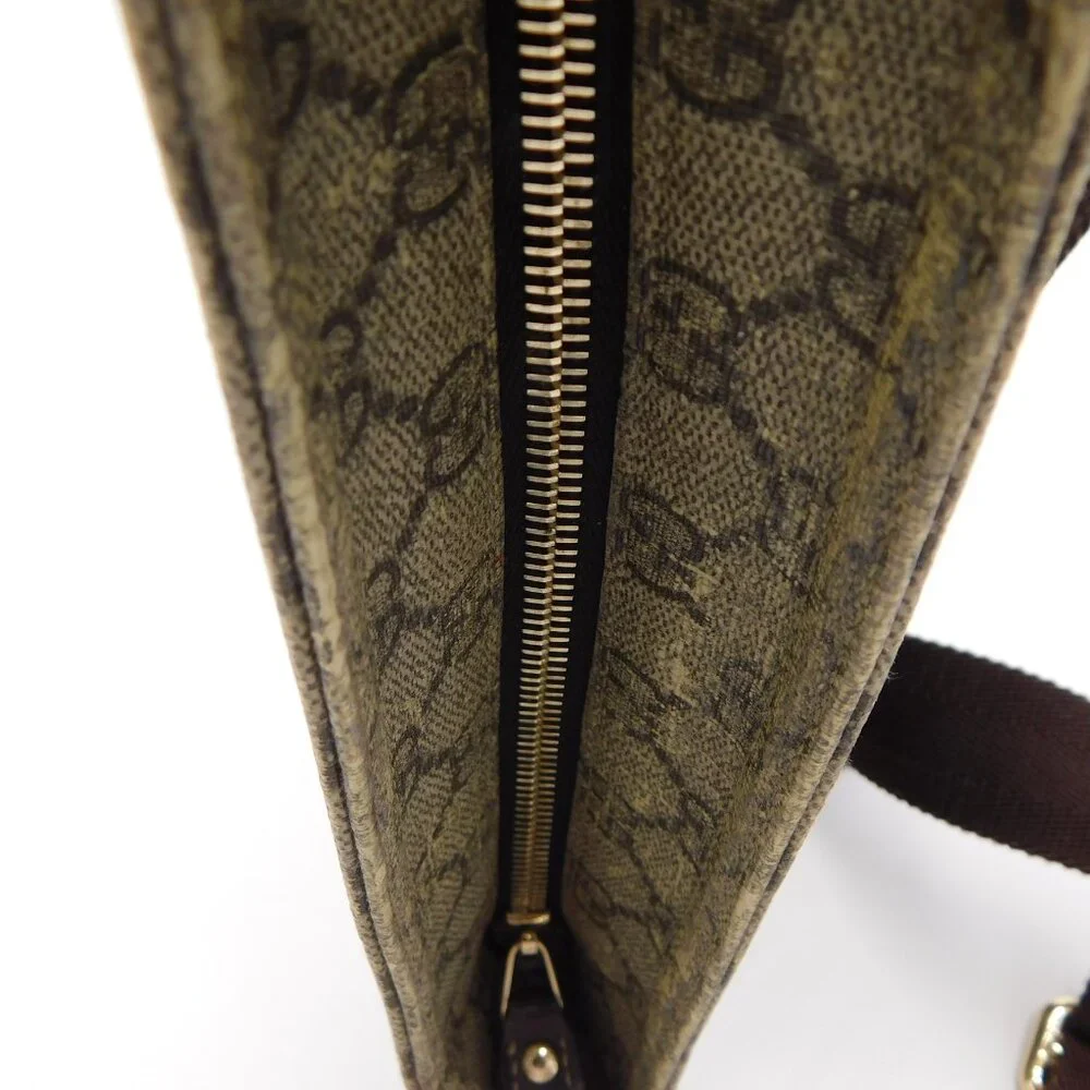 Gucci GG Supreme Coated Canvas Flat Messenger Bag | Beige Ebony | Fair Condition - Picture 15 of 16